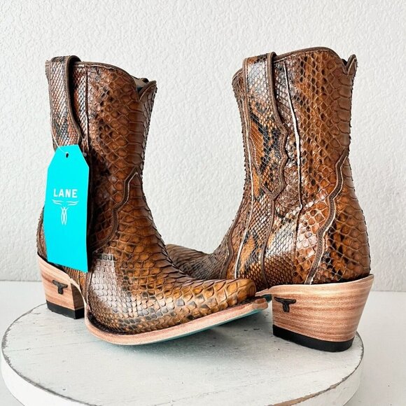 NEW Lane VICKSON Womens Cowboy Bootie 6 Copperhead Leather Western Cowgirl Boots - Picture 1 of 11